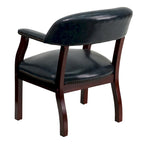 Sedia da Capitano rivestita in nero / blu / marrone – Stile tradizionale, 1 posto