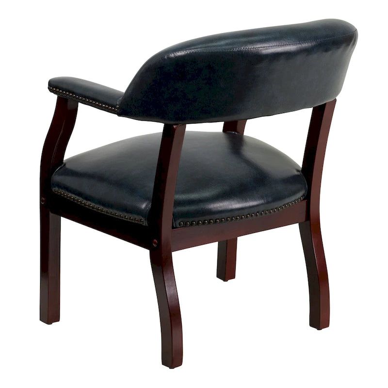 Sedia da Capitano rivestita in nero / blu / marrone – Stile tradizionale, 1 posto