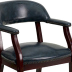 Sedia da Capitano rivestita in nero / blu / marrone – Stile tradizionale, 1 posto