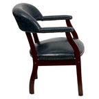 Sedia da Capitano rivestita in nero / blu / marrone – Stile tradizionale, 1 posto