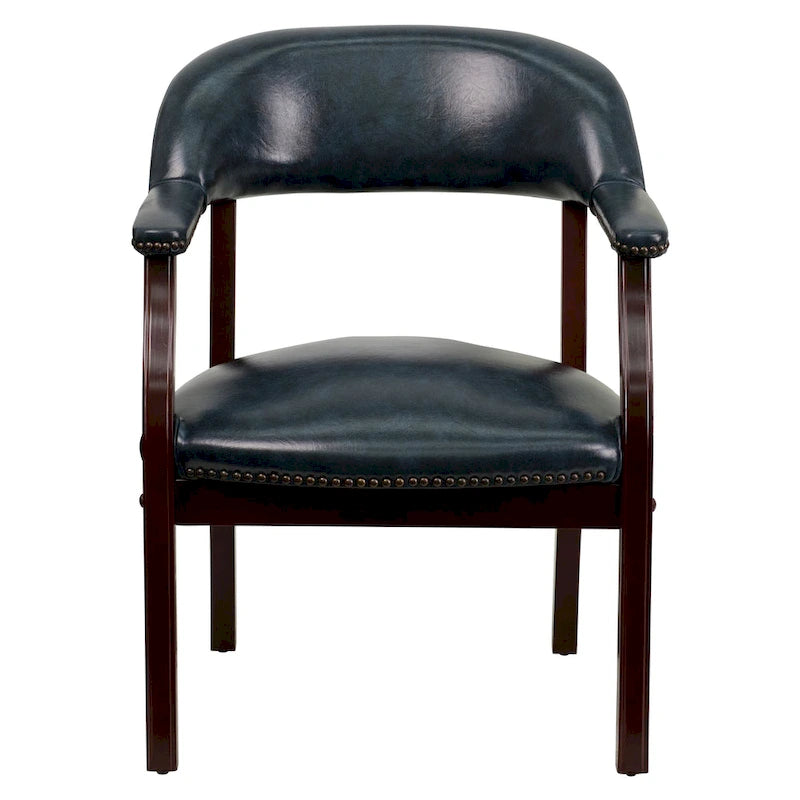 Sedia da Capitano rivestita in nero / blu / marrone – Stile tradizionale, 1 posto