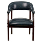 Sedia da Capitano rivestita in nero / blu / marrone – Stile tradizionale, 1 posto