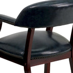 Sedia da Capitano rivestita in nero / blu / marrone – Stile tradizionale, 1 posto
