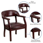 Sedia da Capitano rivestita in nero / blu / marrone – Stile tradizionale, 1 posto