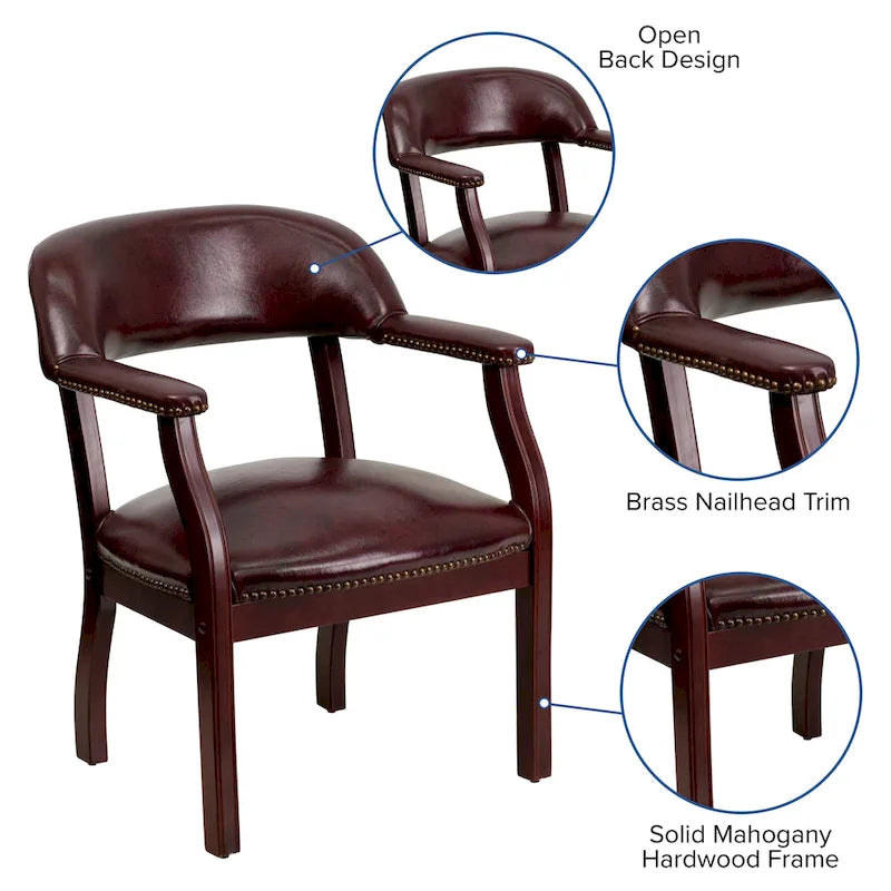 Sedia da Capitano rivestita in nero / blu / marrone – Stile tradizionale, 1 posto