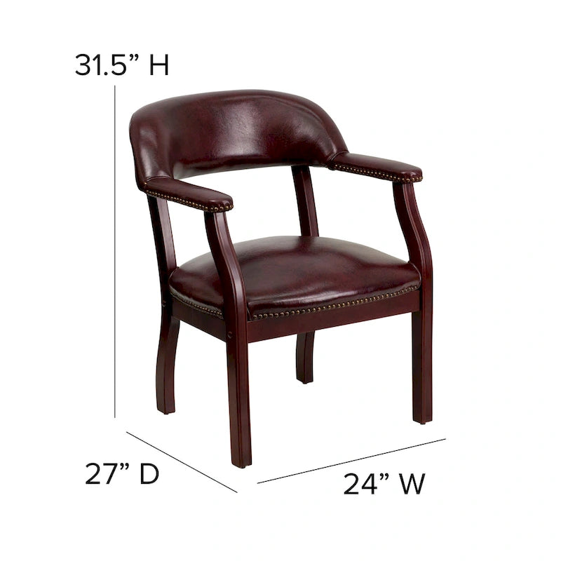 Sedia da Capitano rivestita in nero / blu / marrone – Stile tradizionale, 1 posto