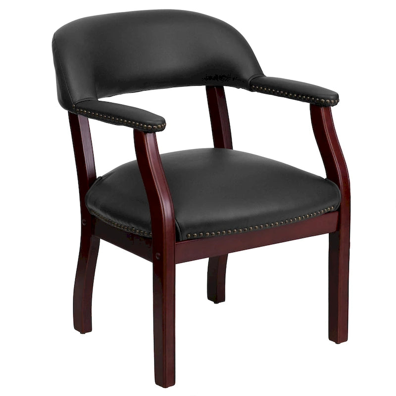 Sedia da Capitano rivestita in nero / blu / marrone – Stile tradizionale, 1 posto