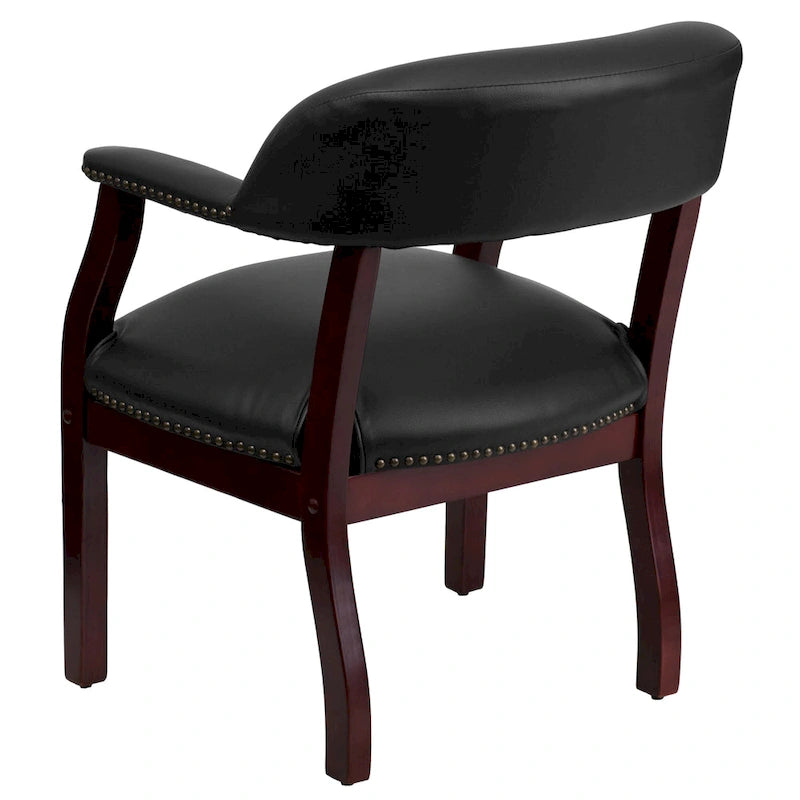 Sedia da Capitano rivestita in nero / blu / marrone – Stile tradizionale, 1 posto