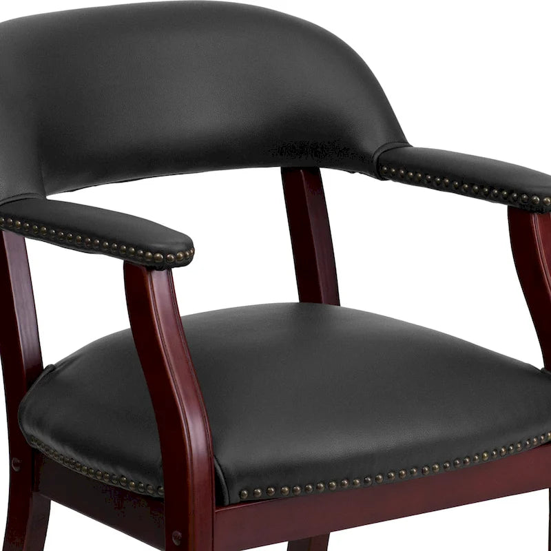 Sedia da Capitano rivestita in nero / blu / marrone – Stile tradizionale, 1 posto