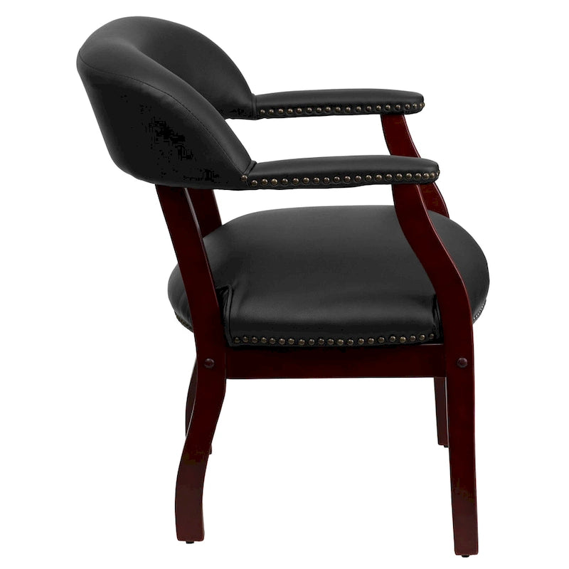 Sedia da Capitano rivestita in nero / blu / marrone – Stile tradizionale, 1 posto