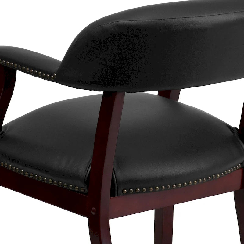 Sedia da Capitano rivestita in nero / blu / marrone – Stile tradizionale, 1 posto