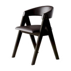 Sedia da pranzo nera a V, rivestita in PU, set da 4