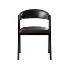 Sedia da pranzo nera a V, rivestita in PU, set da 4