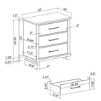 Set Camera da Letto 3 Pezzi Stile Fattoria (Bianco Antico / Beige) – 2 Comodini + 1 Cassettiera, 1 Stanza