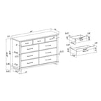 Set Camera da Letto 3 Pezzi Stile Fattoria (Bianco Antico / Beige) – 2 Comodini + 1 Cassettiera, 1 Stanza