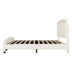 Letto a piattaforma imbottito a LED matrimoniale con testiera regolabile, rosa/bianco, adatto a 1-2 persone