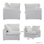 Divano componibile a L a 5 posti, grigio/cachi/nero/bianco