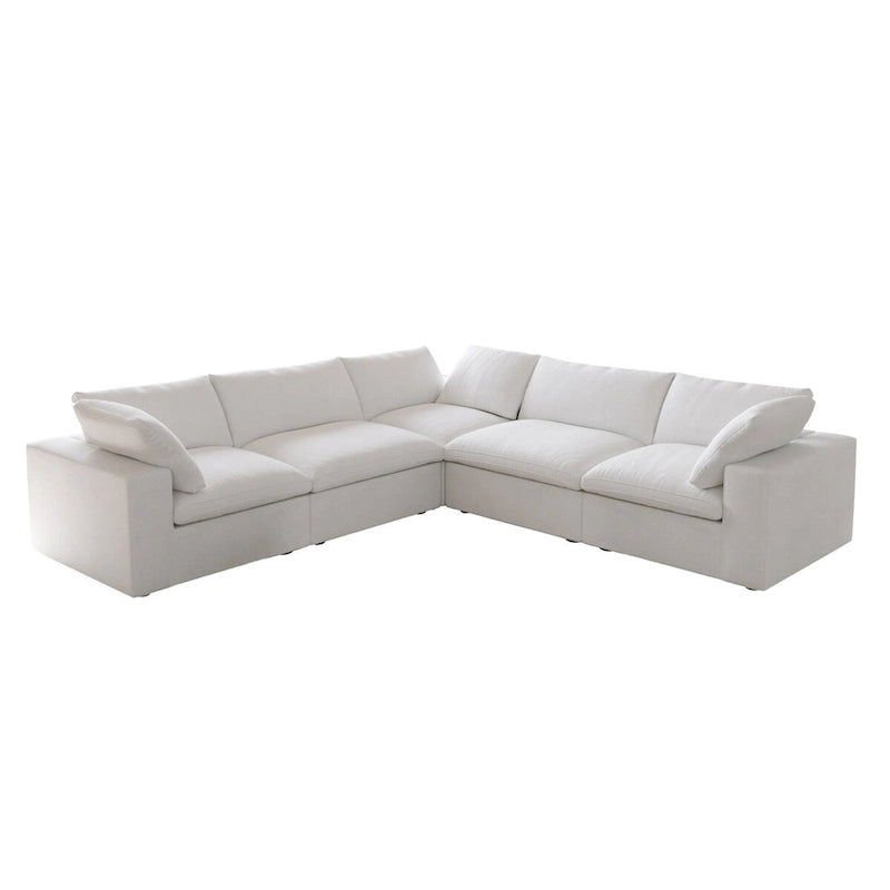 Divano componibile a L a 5 posti, grigio/cachi/nero/bianco