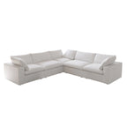Divano componibile a L a 5 posti, grigio/cachi/nero/bianco
