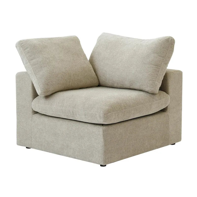 Divano componibile a L a 5 posti, grigio/cachi/nero/bianco