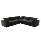 Divano componibile a L a 5 posti, grigio/cachi/nero/bianco