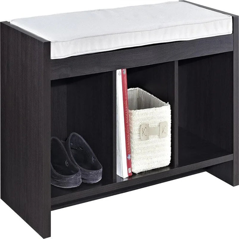 Panchina Contenitore Tortora/Avorio, Pino/Espresso con Cuscino – 1 Posto
