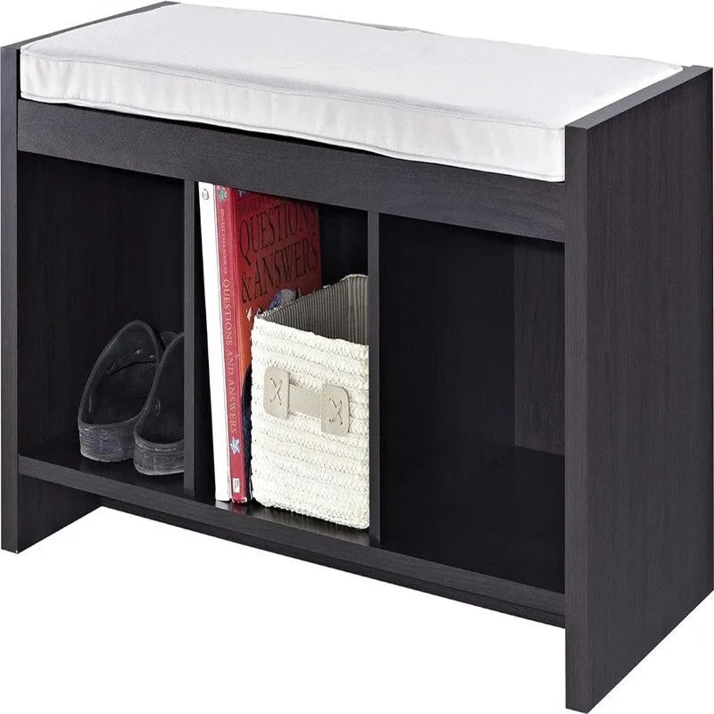 Panchina Contenitore Tortora/Avorio, Pino/Espresso con Cuscino – 1 Posto