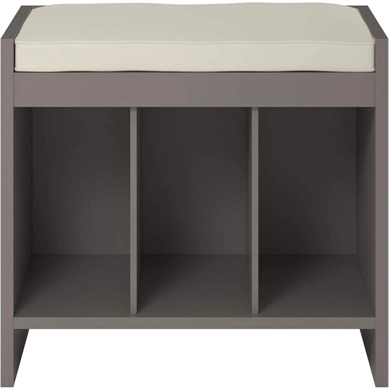Panchina Contenitore Tortora/Avorio, Pino/Espresso con Cuscino – 1 Posto