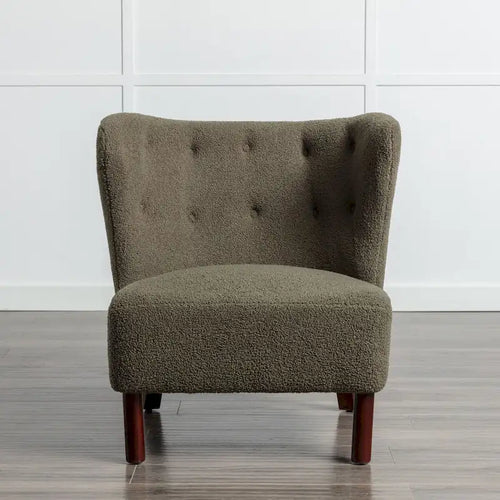 Upholstered Armless Chair, Single Sofa Chair, Modern Reading Chair for Living Room, Bedroom