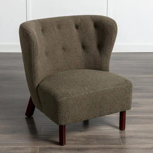 Poltrona senza braccioli, seduta singola, tessuto Sherpa – Arancione / Marrone / Beige
