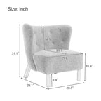 Poltrona senza braccioli, seduta singola, tessuto Sherpa – Arancione / Marrone / Beige
