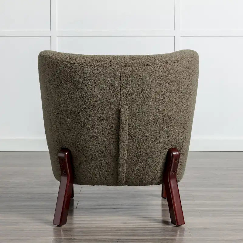 Poltrona senza braccioli, seduta singola, tessuto Sherpa – Arancione / Marrone / Beige
