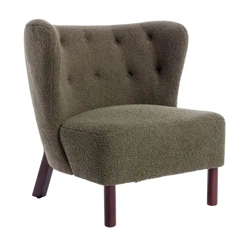 Poltrona senza braccioli, seduta singola, tessuto Sherpa – Arancione / Marrone / Beige
