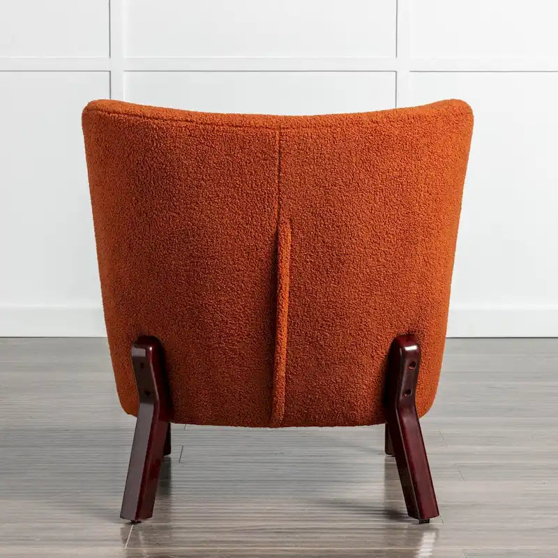 Poltrona senza braccioli, seduta singola, tessuto Sherpa – Arancione / Marrone / Beige