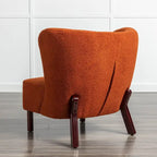 Poltrona senza braccioli, seduta singola, tessuto Sherpa – Arancione / Marrone / Beige