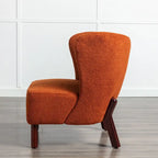 Poltrona senza braccioli, seduta singola, tessuto Sherpa – Arancione / Marrone / Beige