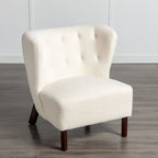 Poltrona senza braccioli, seduta singola, tessuto Sherpa – Arancione / Marrone / Beige