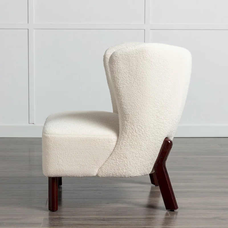 Poltrona senza braccioli, seduta singola, tessuto Sherpa – Arancione / Marrone / Beige