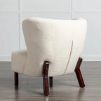 Poltrona senza braccioli, seduta singola, tessuto Sherpa – Arancione / Marrone / Beige