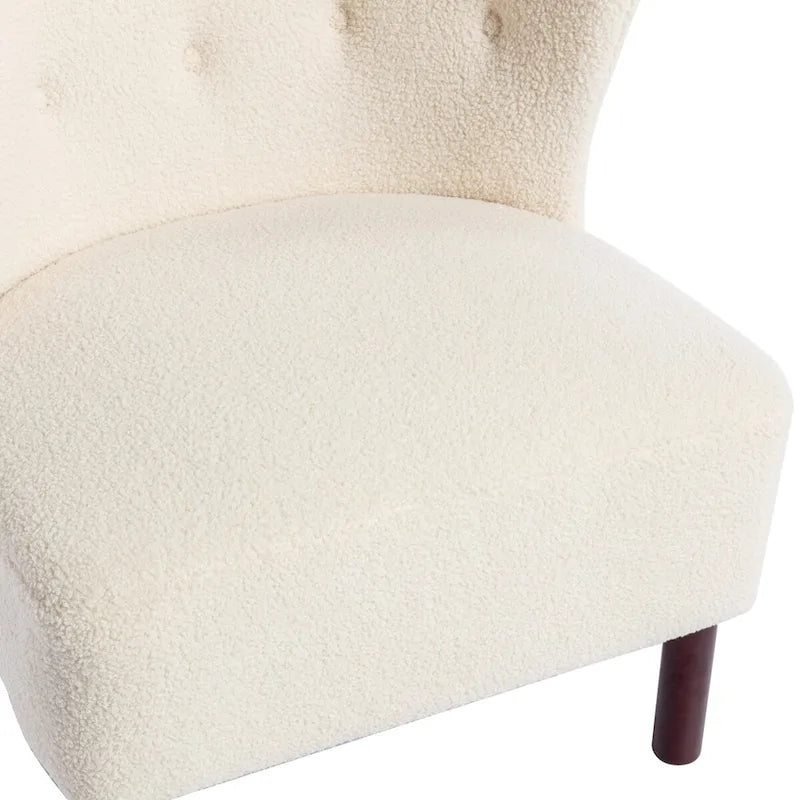 Poltrona senza braccioli, seduta singola, tessuto Sherpa – Arancione / Marrone / Beige