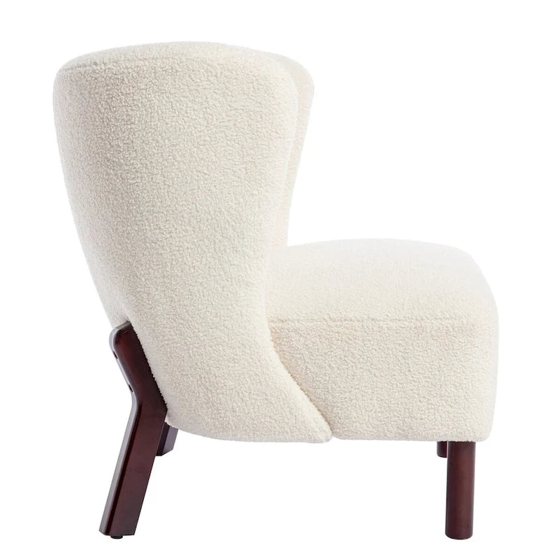 Poltrona senza braccioli, seduta singola, tessuto Sherpa – Arancione / Marrone / Beige