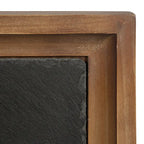 Tavolino d'appoggio rustico marrone/nero in legno e ferro – 1 Persona