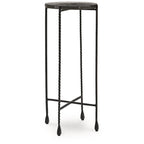 Tavolino d'appoggio con ripiano in vetro trasparente/nero – 11L x 11P x 24A