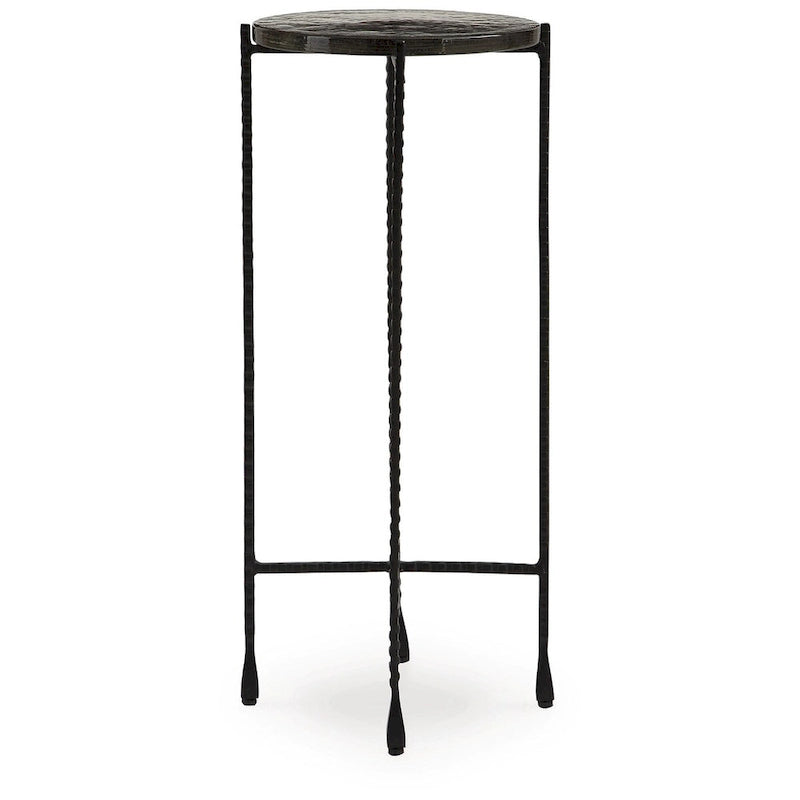 Tavolino d'appoggio con ripiano in vetro trasparente/nero – 11L x 11P x 24A