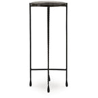 Tavolino d'appoggio con ripiano in vetro trasparente/nero – 11L x 11P x 24A