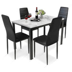 Set da pranzo in finto marmo da 5 pezzi per 4 persone bianco + nero / bianco + crema
