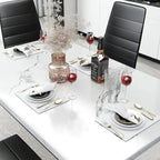 Set da pranzo in finto marmo da 5 pezzi per 4 persone bianco + nero / bianco + crema