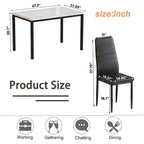 Set da pranzo in finto marmo da 5 pezzi per 4 persone bianco + nero / bianco + crema