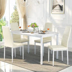 Set da pranzo in finto marmo da 5 pezzi per 4 persone bianco + nero / bianco + crema