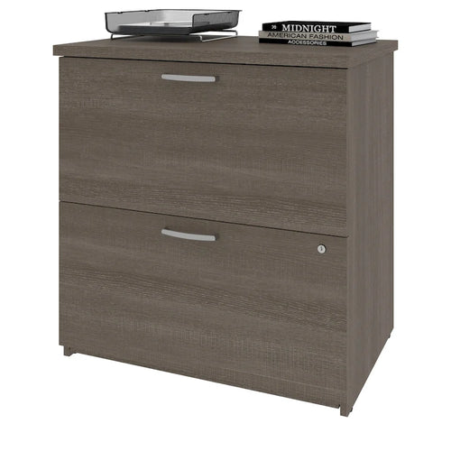 Classificatore laterale a 2 cassetti, 73,5 cm – Grigio Corteccia / Antigua